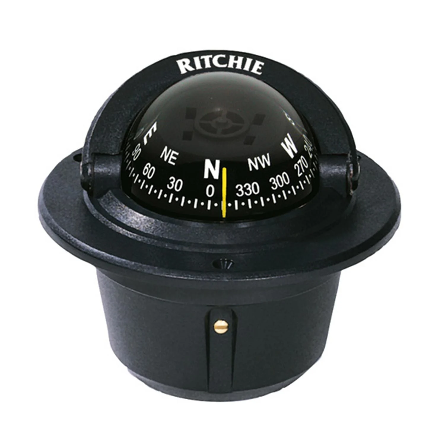Flush-Mount Explorer Compass, Black Case, Black Card