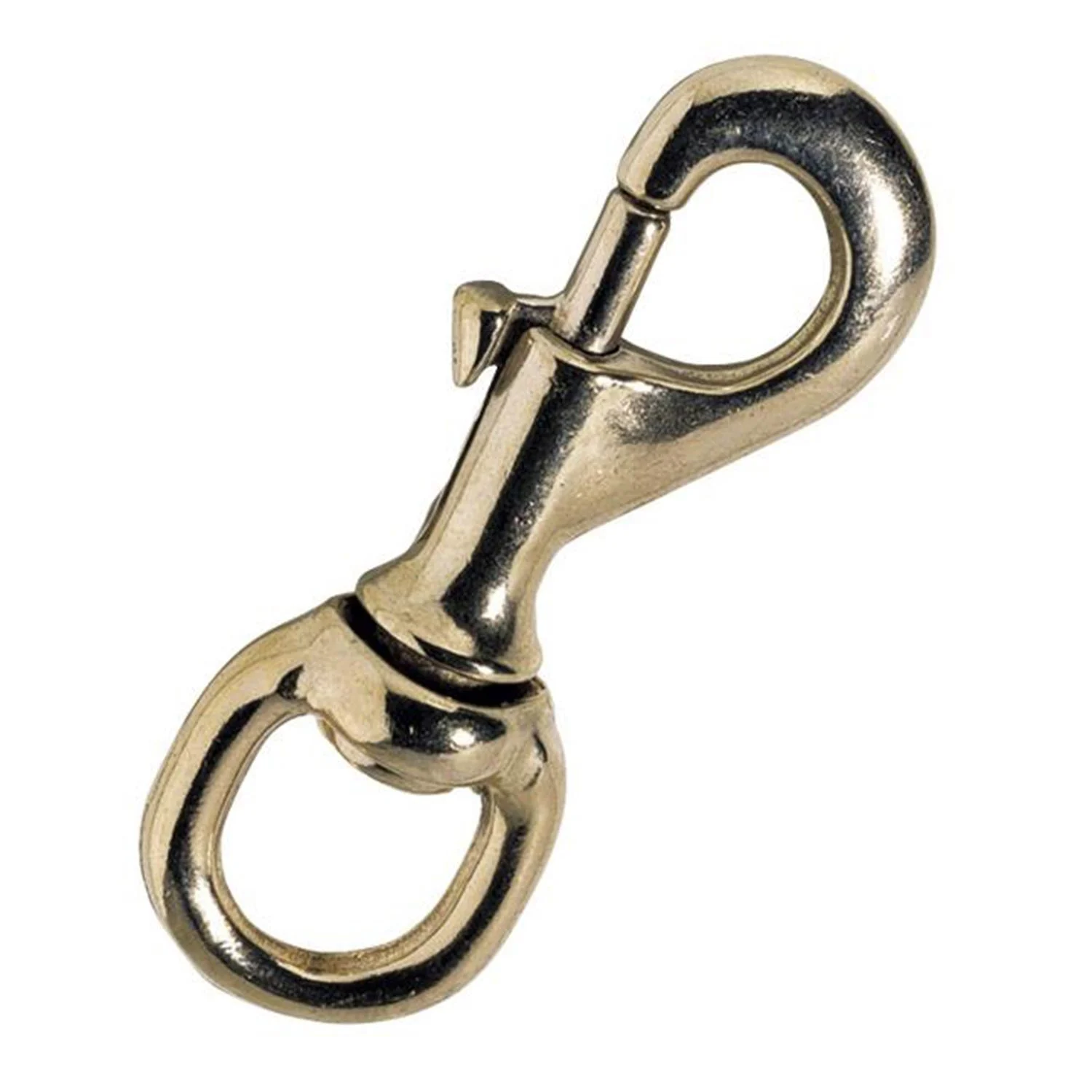 Swivel-Eye Snap, Bronze, 3/4" Eye ID, 3-1/8" Length, 7/16" Opening