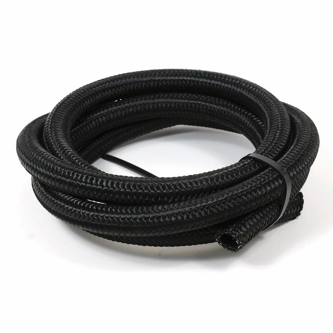 BLK NYLON SS BRD HOSE -8AN X 20'
