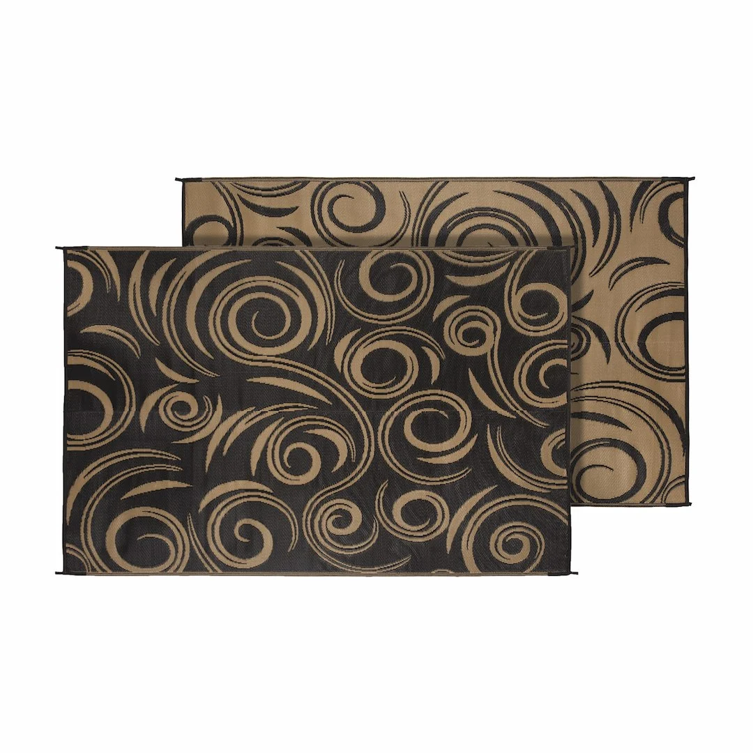 Faulkner Mat Swirl 8X20 Black/Beige – Marine Boat Replacement Part