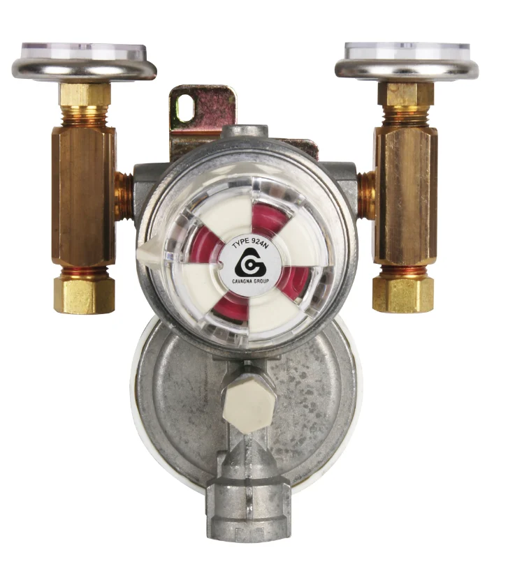 Trident LPG Regulator w/Gauges Wall Mount 2 Stage