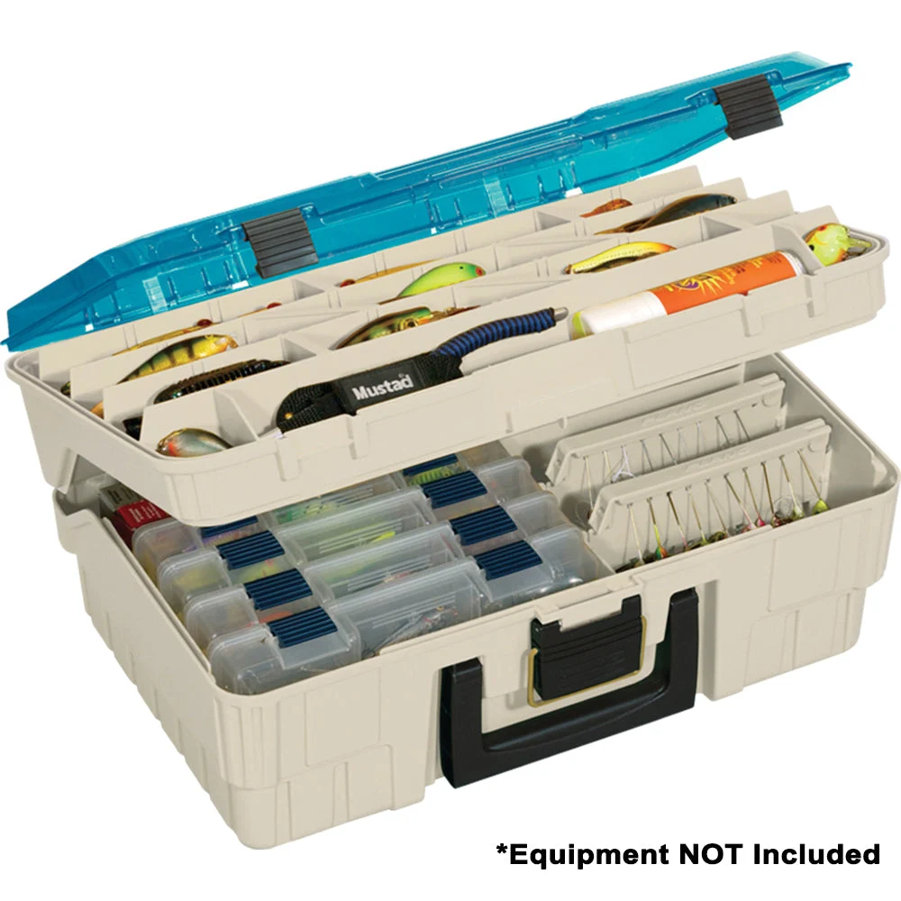 Plano Two-Tier Magnum Satchel XL - Beige/Blue – Marine Boat Replacement Part