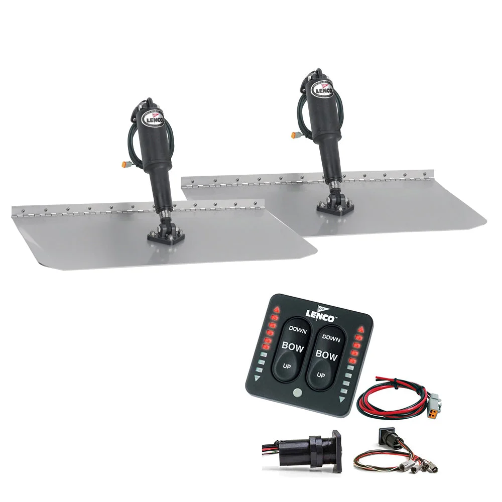 Lenco Marine 12" x 18" Standard Trim Tab Kit w/LED Indicator Switch Kit 12V