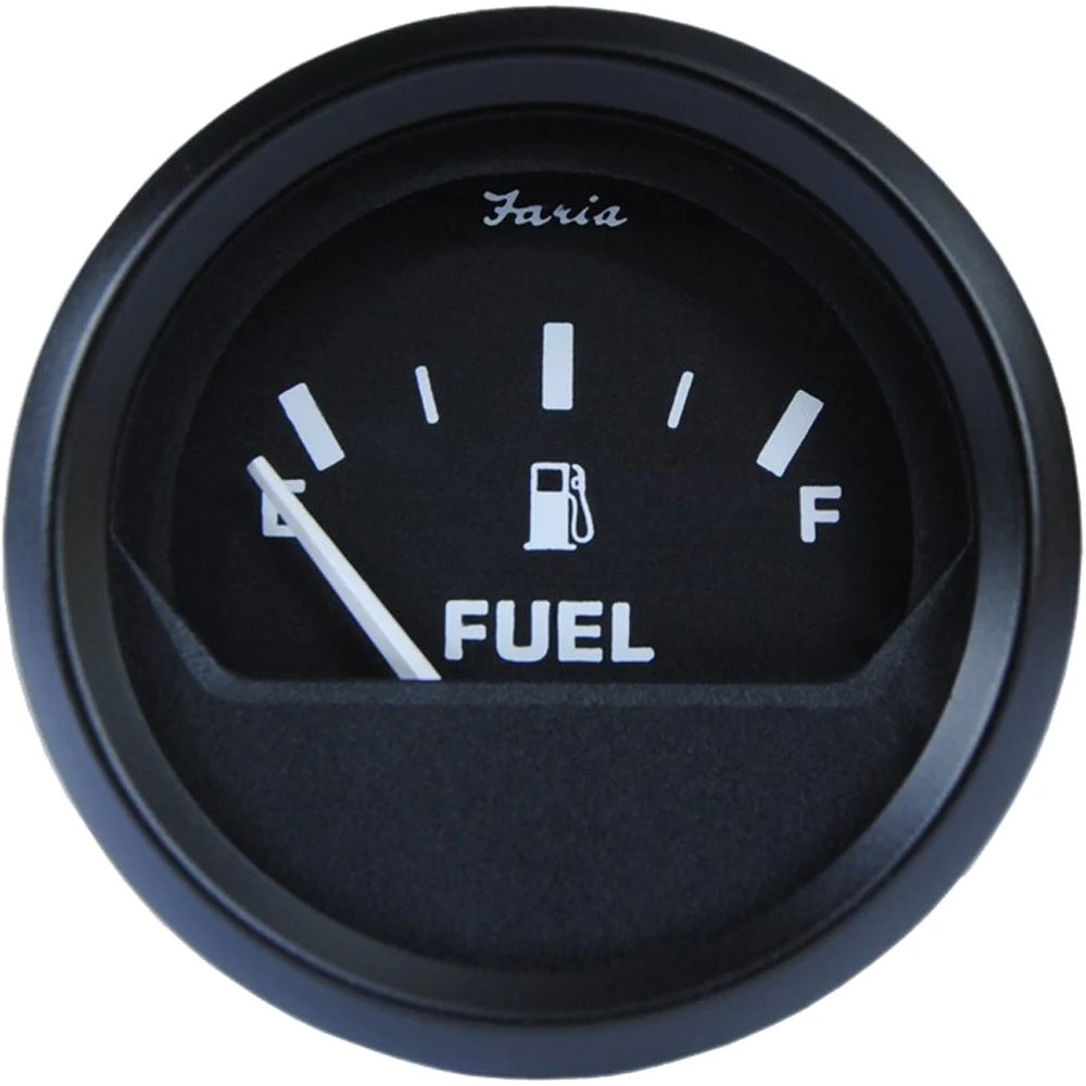 Faria Beede Instruments Euro Black 2" Fuel Level Gauge – Marine Boat Replacement Part