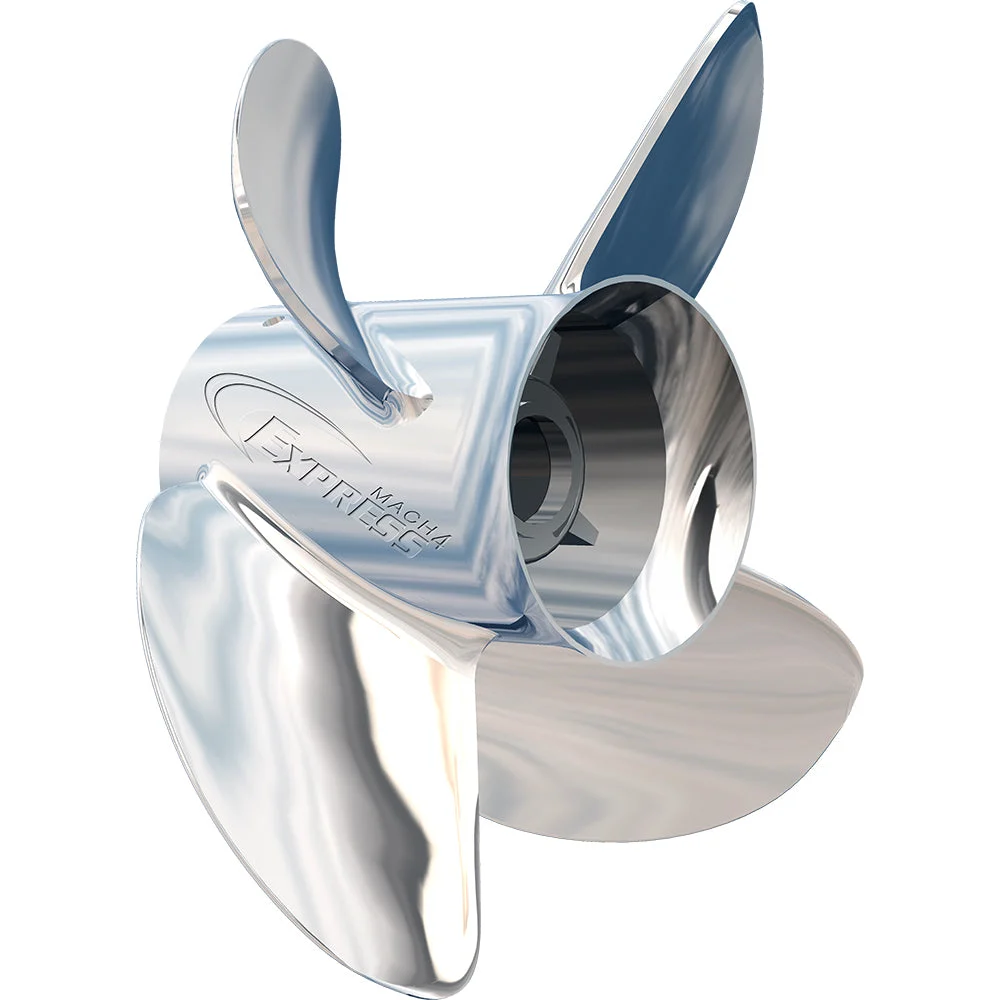 Turning Point Propellers Turning Point Express® Mach4™ - Right Hand - Stainless Steel Propeller - EX-1417-4 - 4-Blade - – Marine Boat Replacement Part