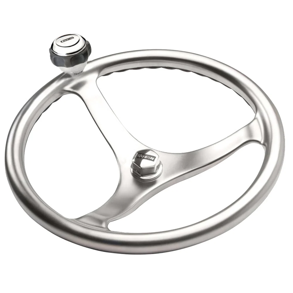 Edson Marine Edson Satin Finish Stainless Steel ComfortGrip 13" PowerWheel w/Knob & Nut