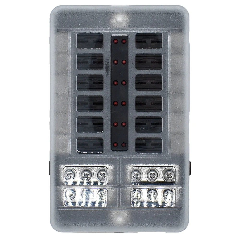 Bluewater 12 Position Fuse Block w/LEDs – Marine Electrical Replacement Part