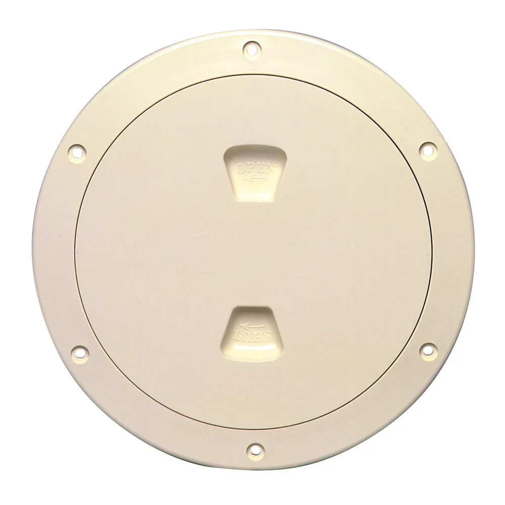 Beckson Marine Beckson 6" Smooth Center Screw-Out Deck Plate - Beige
