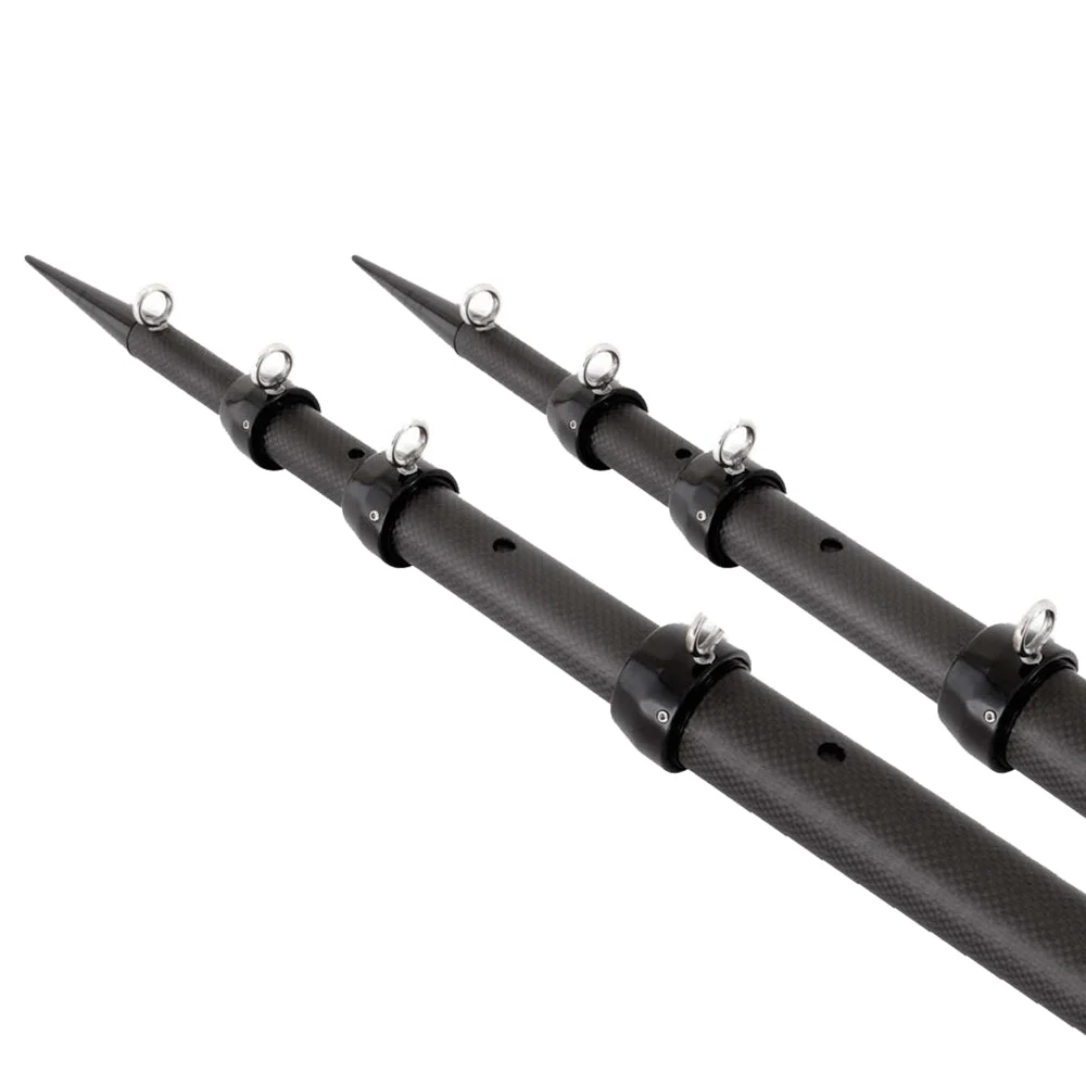 Tigress XD 3K Carbon Fiber Telescoping Outrigger Poles - 21' - Matte Black/ Black - Pair – Marine Boat Replacement Part