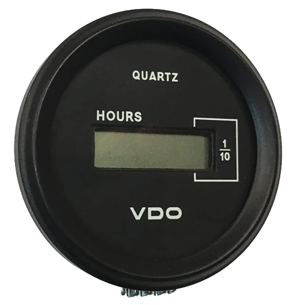 Vdo Cockpit Marine 52mm (2-1/16") LCD Hourmeter - Black Dial/Chrome Bezel