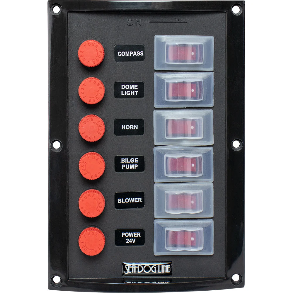 Sea-Dog Splash Guard Switch Panel Vertical - 6 Switch – Marine Boat Replacement Part