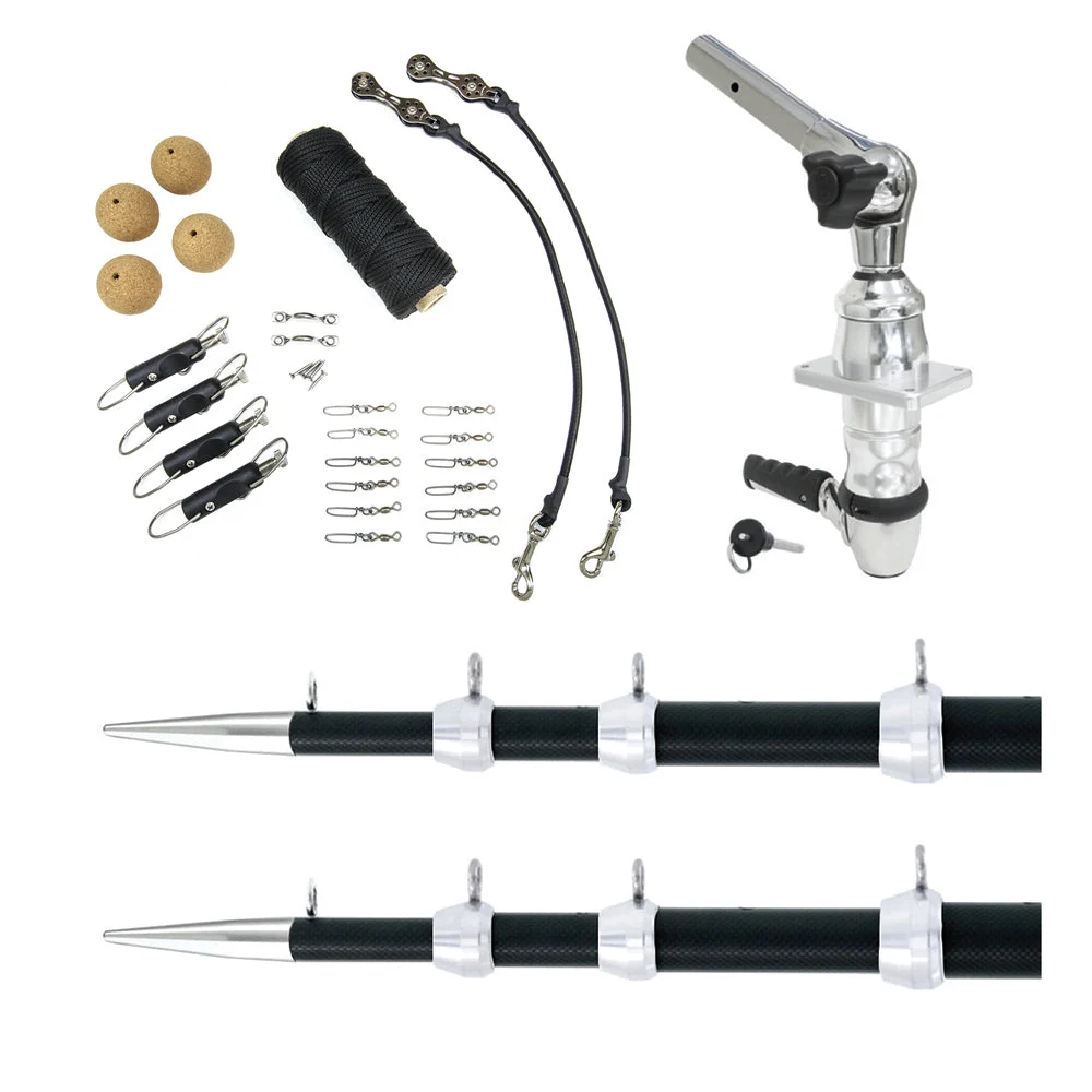 Tigress XD Top Mount System - 18' Carbon Fiber Black/Silver Ultimate Rigging Kit – Marine Boat Replacement Part