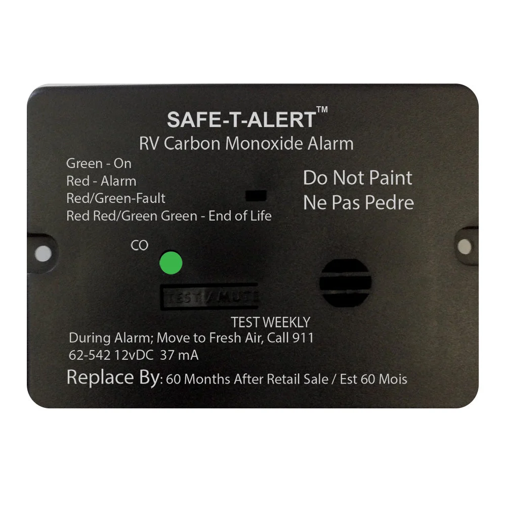 Safe-T-Alert 62 Series Carbon Monoxide Alarm - 12V - RV Flush Mount - Black – Marine HVAC Replacement Part