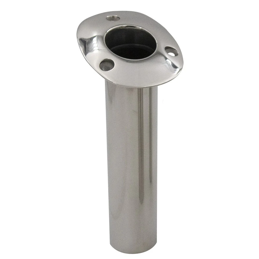 C.E. Smith Flush Mount Rod Holder - 15 Degree w/Drain - Black Liner - No Logo – Marine Boat Replacement Part