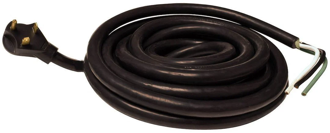 30A 25' Nondetach Cord Black Bulk – Marine Boat Replacement Part