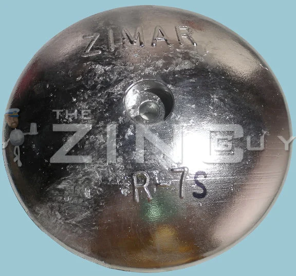R-7 S Hull/Rudder Single round Plate Zinc Anode 6 *Best Seller*1/2" dia