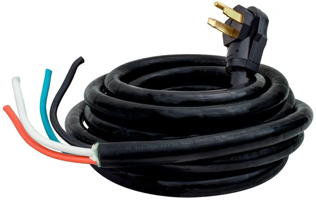 50A 25' Nondetach Cord Black Bulk – Marine Boat Replacement Part