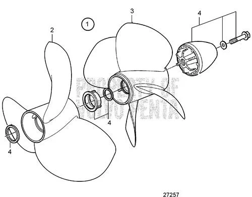 Volvo Penta - J2 Front Aluminium Three Blade Left Hand Rotation Duoprop (21924222)