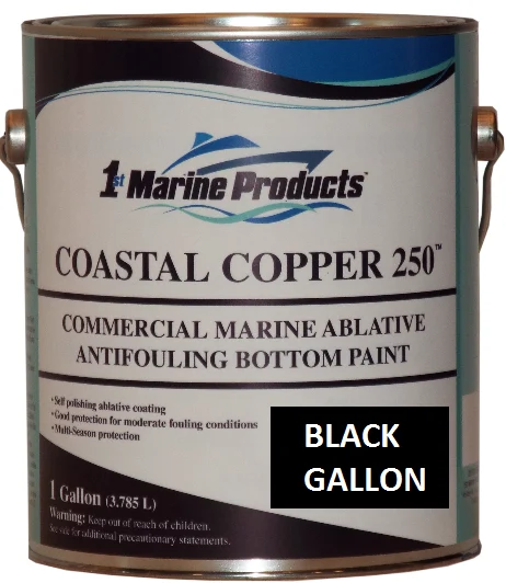 Coastal Copper 250 Ablative Antifouling Bottom Paint BLACK GALLON