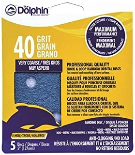 # 40 GRIT X 5 in SANDING DISC, , 5-PACK, MULTI-HOLE