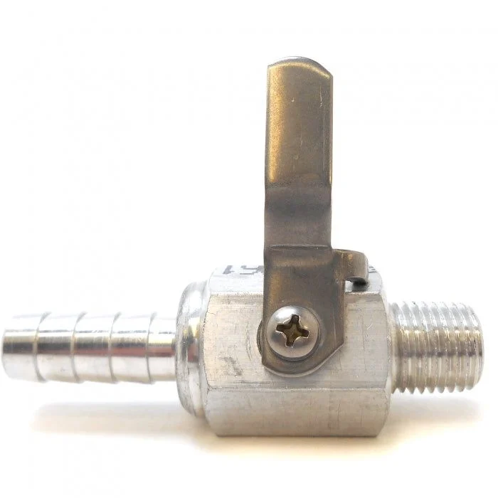 Fuel Shut-Off Valve Aluminum 1/4" NPTF x 3/8" Barb | EVM S/V 120-1438