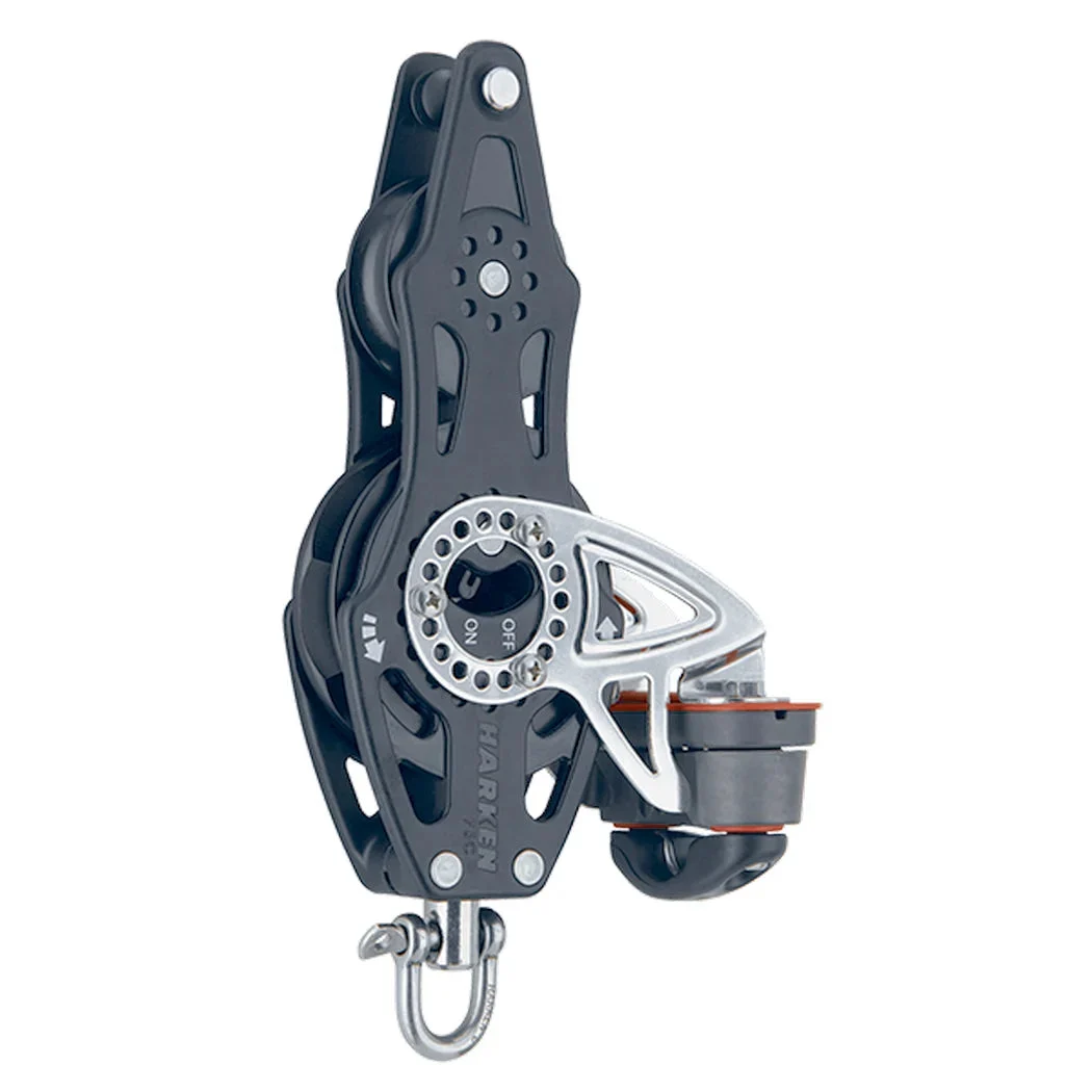 Harken Fiddle Swivel Ratchet Carbo Block w/Cam Cleat,Becket - 75mm