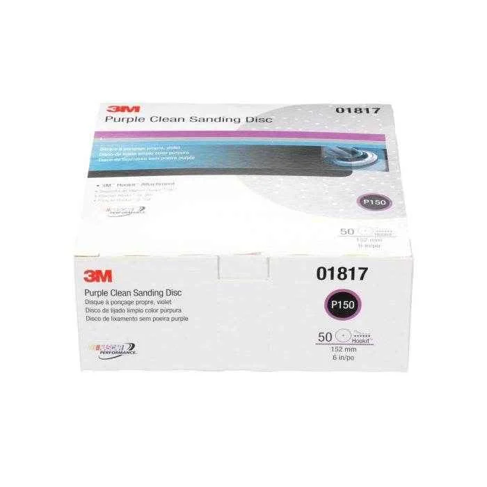 Hookit P150 Purple Clean Sanding Disc 50 Pack - 6 in. | 3M 01817