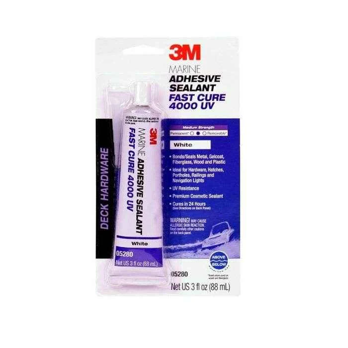 Marine Adhesive Sealant Fast Cure 4000 UV White  - 3 oz.  | 3M 05280
