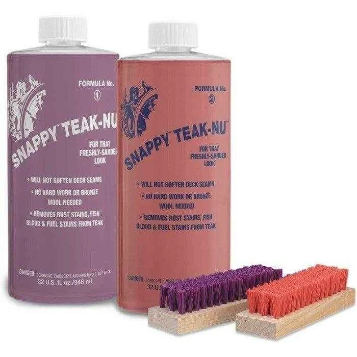 Professional Strength Snappy Teak-Nu Cleaner & Restorer Kit - 32 oz. of each | Star Brite STN-QKIT