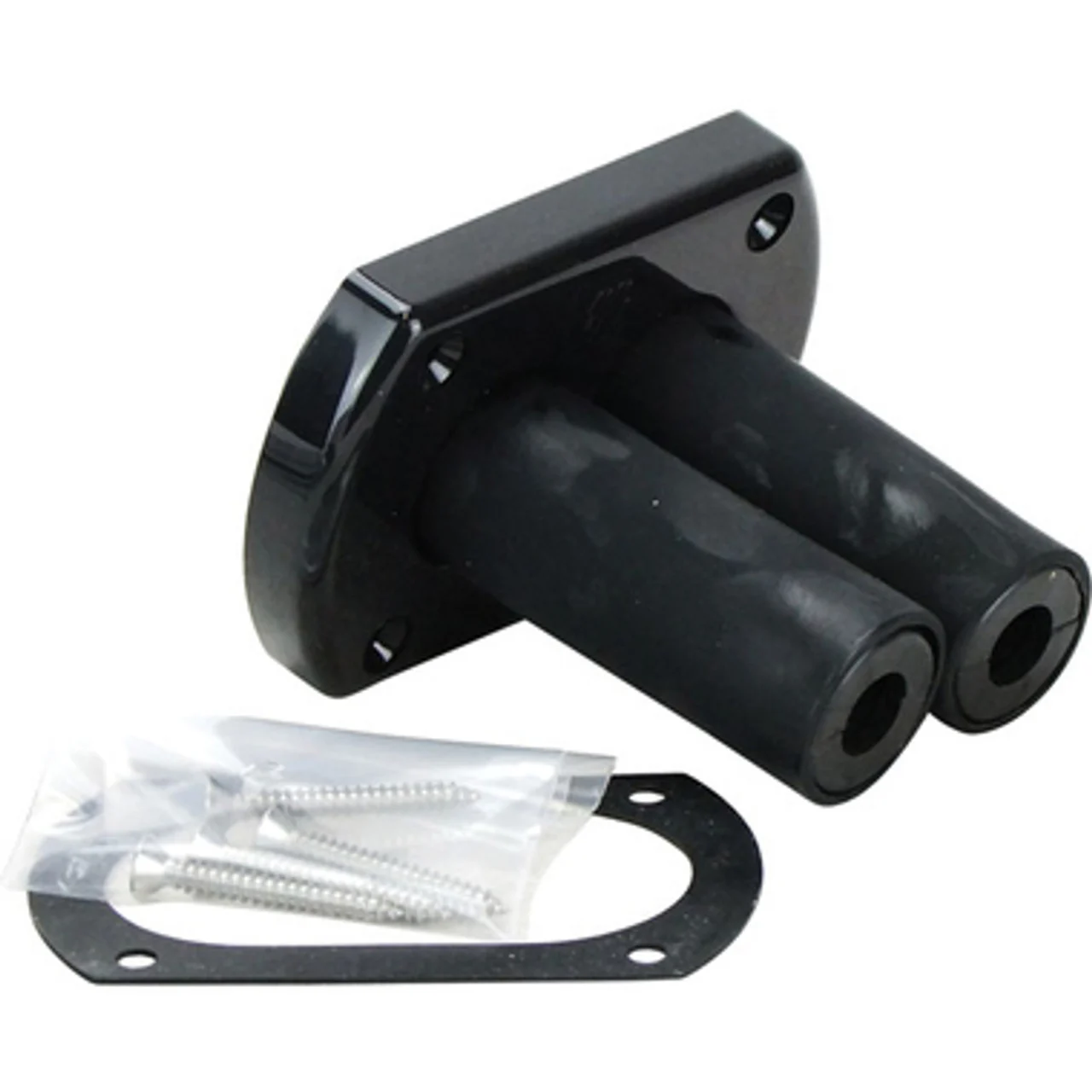 Uflex - Black Dual Through Hull Connector Flange (r8b)