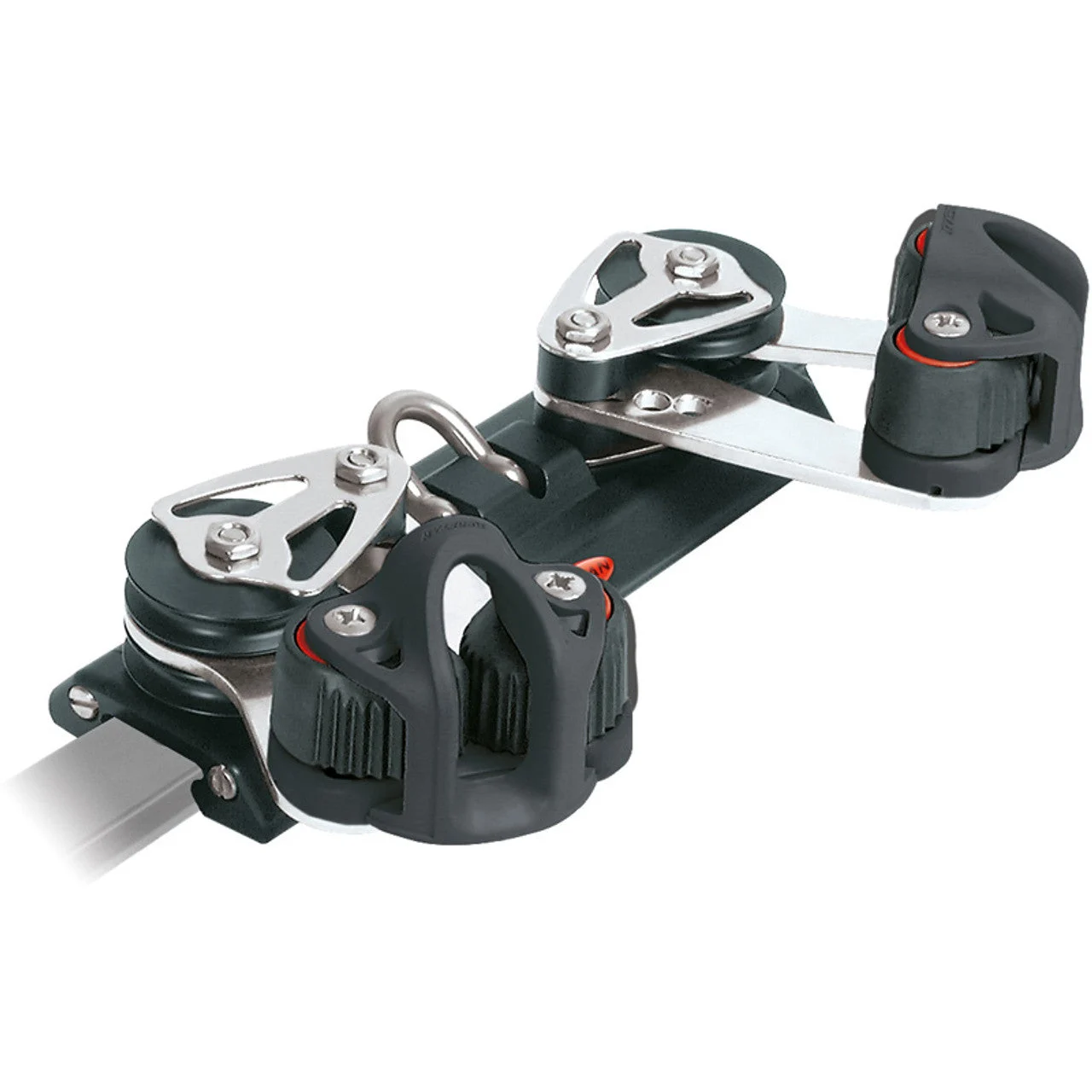 Ronstan Series 22 Traveller Car, 4 Control Sheaves with Cleat (Long)