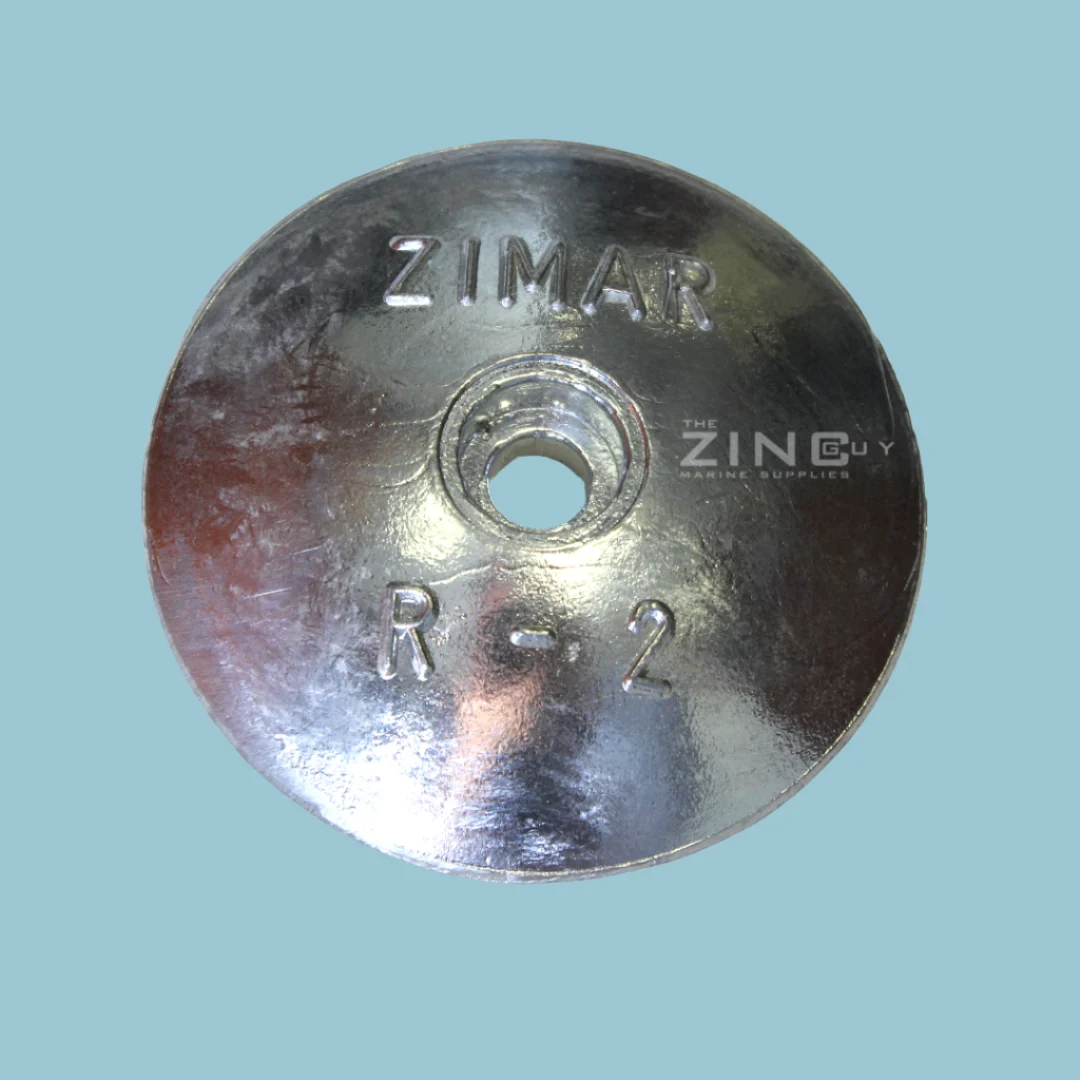 R-2 S Hull/Rudder Round Plate Zinc Anode 2 15/16" dia. ( single piece) *Best Seller*