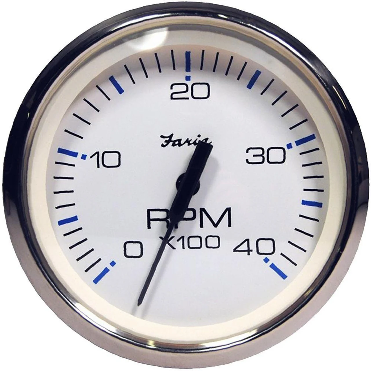 Faria 33818 Chesapeake Tachometer Gauge Diesel - White SS, 4" - 33818