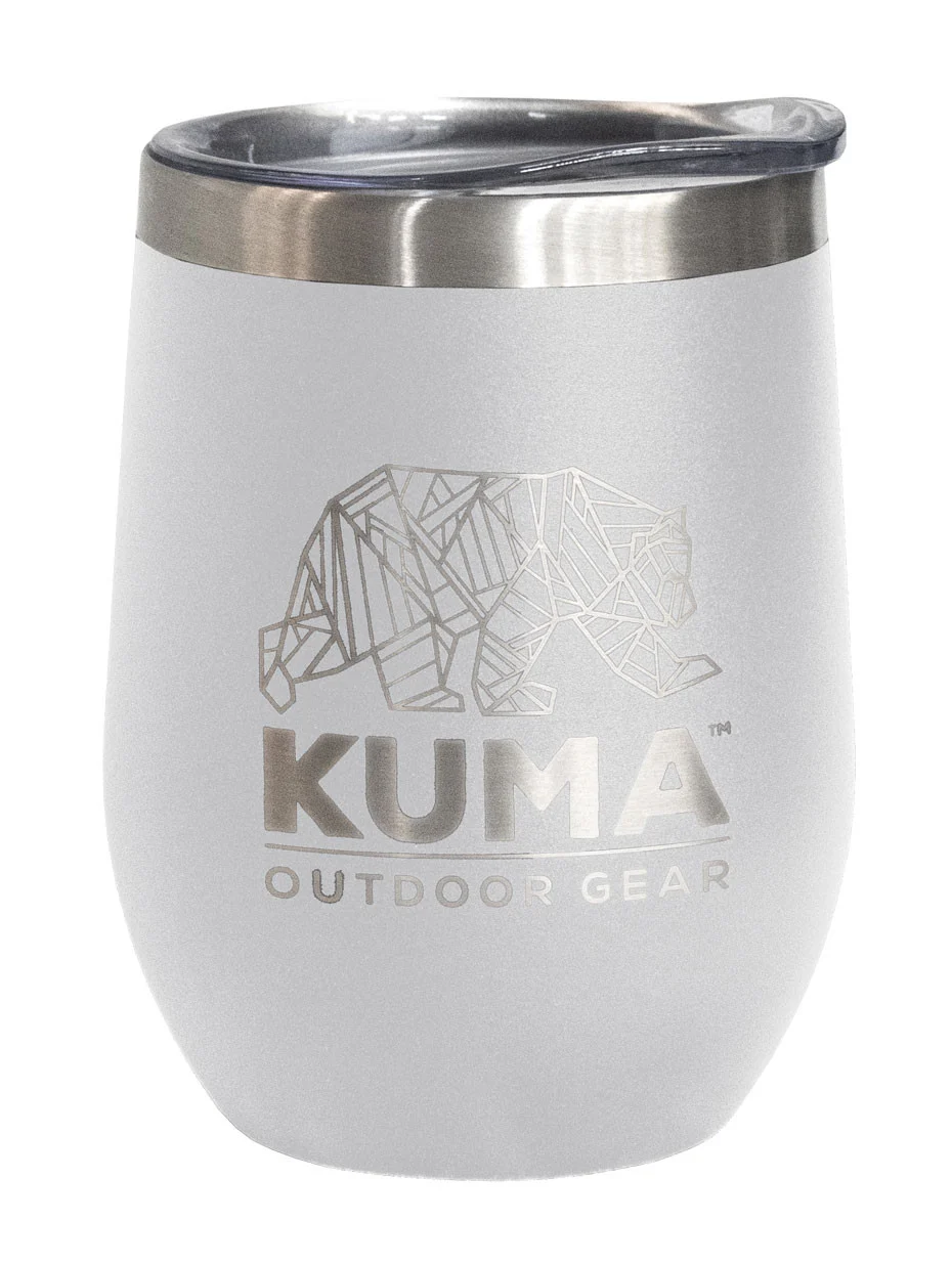 Kuma Outdoor Gear KM-WT-WH Wine Tumbler White - 12 Oz - KM-WT-WH
