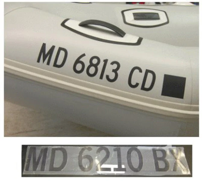 Custom Inflatable Boat Registration Numbers