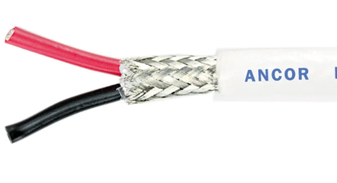 Ancor Twisted Pairs Cable w/Shield 14/2 AWG (Black/Red) Round - Per Foot