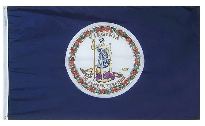 Annin Virginia - Screen Printed Nylon Flag - 12" x 18"
