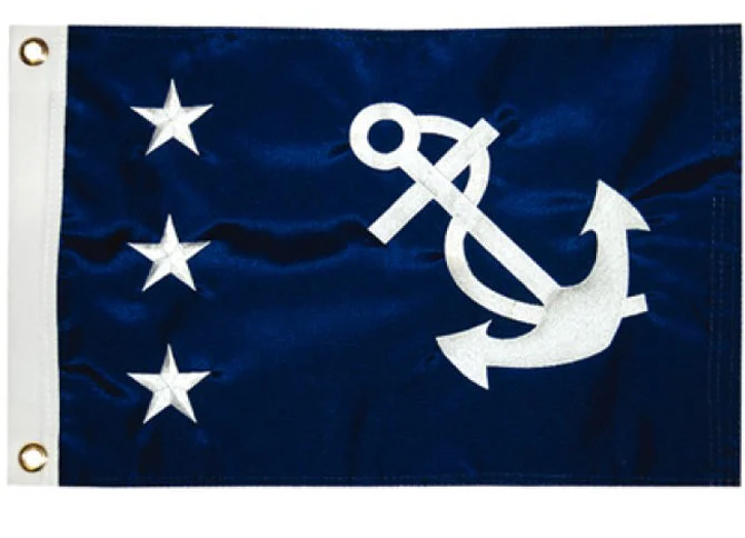 Annin Past Commodore Office - Screen Printed Nylon Flag - 12" x 18"