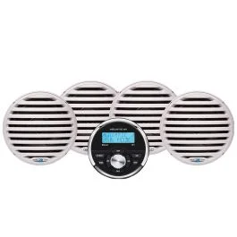 Aquatic Av Economy Gauge Stereo/Speakers Kit - White