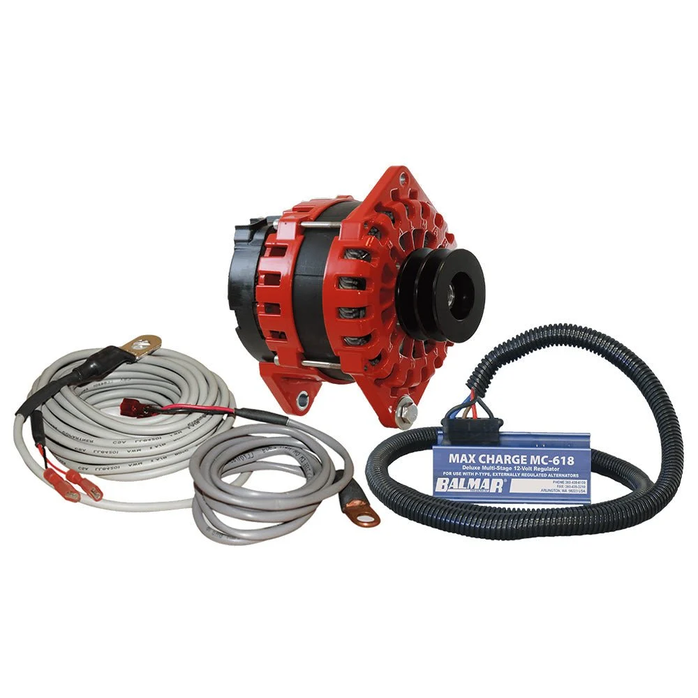 Balmar Alternator 250 AMP Kit 12V 3.15" Dual Foot Saddle Dual Vee Pulley Regulator & Temp Sensor – Marine Boat Replacement Part