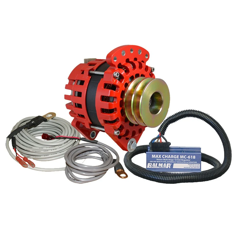 Balmar Alternator 3.15" Dual Foot Saddle Dual V Pulley Regulator & Temp Sensor - 170A Kit - 12V – Marine Boat Replacement Part