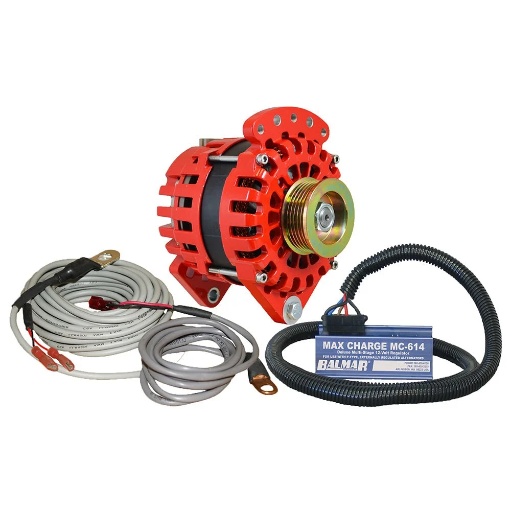 Balmar Alternator 3.15" Dual Foot Saddle K6 Serpentine Pulley Regulator & Temp Sensor - 170A Kit - 12V – Marine Boat Replacement Part