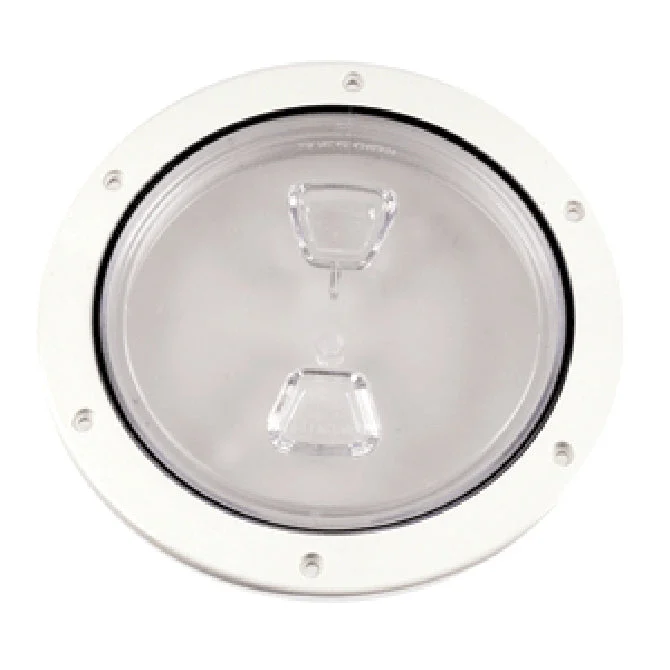 Beckson Screw-Out Deck Plate 8", White/Clear