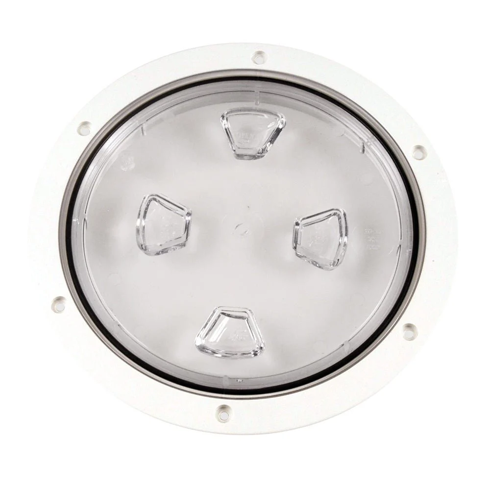 Beckson Marine Beckson 8" Clear Center Screw-Out Deck Plate - White