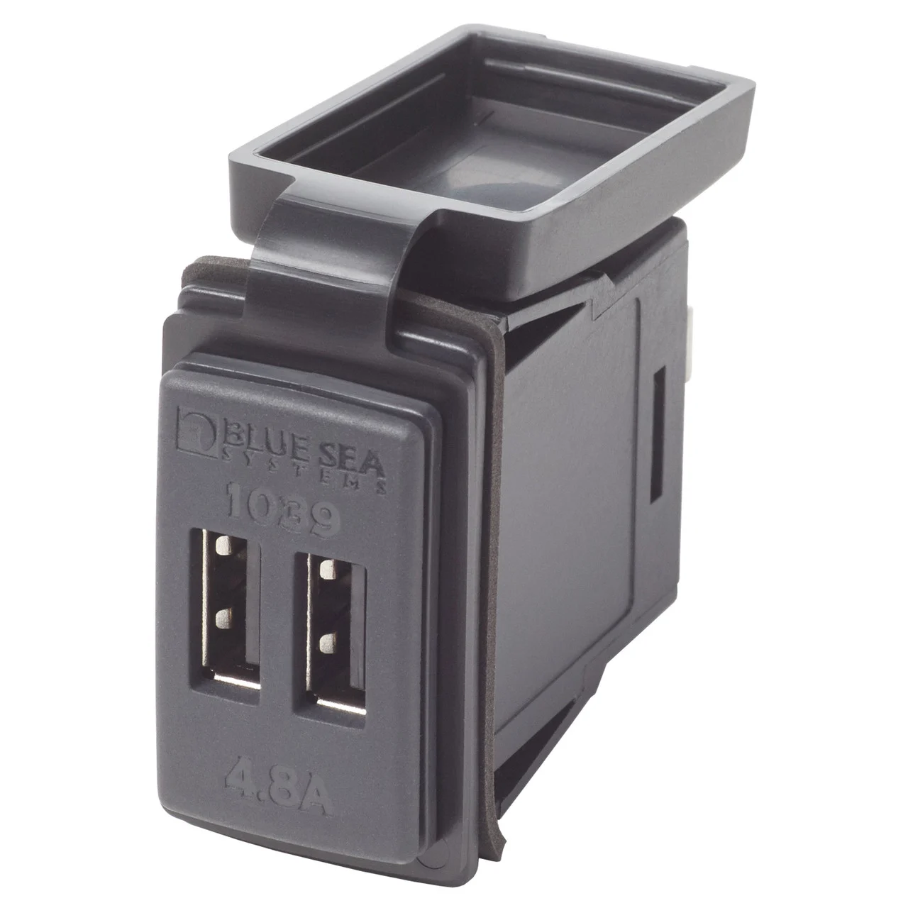 Blue Sea Systems 1039-BSS Dual USB Charger - Switch Mount, 4.8 A - 1039-BSS