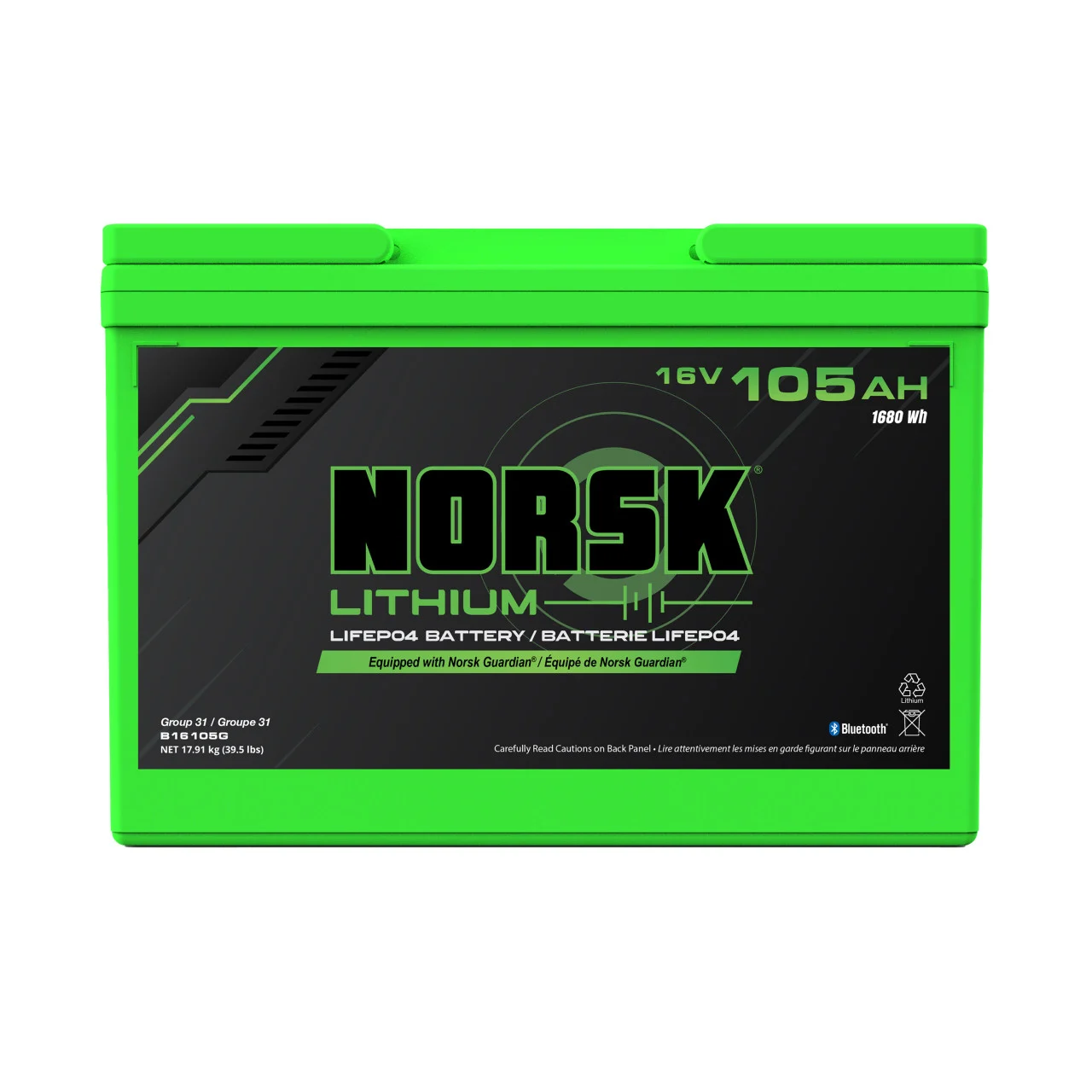 Norsk B16105g 16v 105ah Lifepo4 Lithium Deep Cycle Battery - B16105G