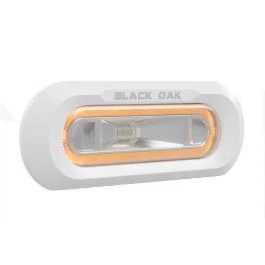 Black Oak Low Pro Marine Spreader Light - Flush Mount - White Housing - Amber Led