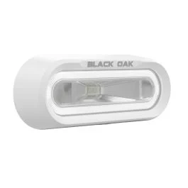 Black Oak Low Pro Off Road Spreader Light - Bracket Mount - White Housing - White Led