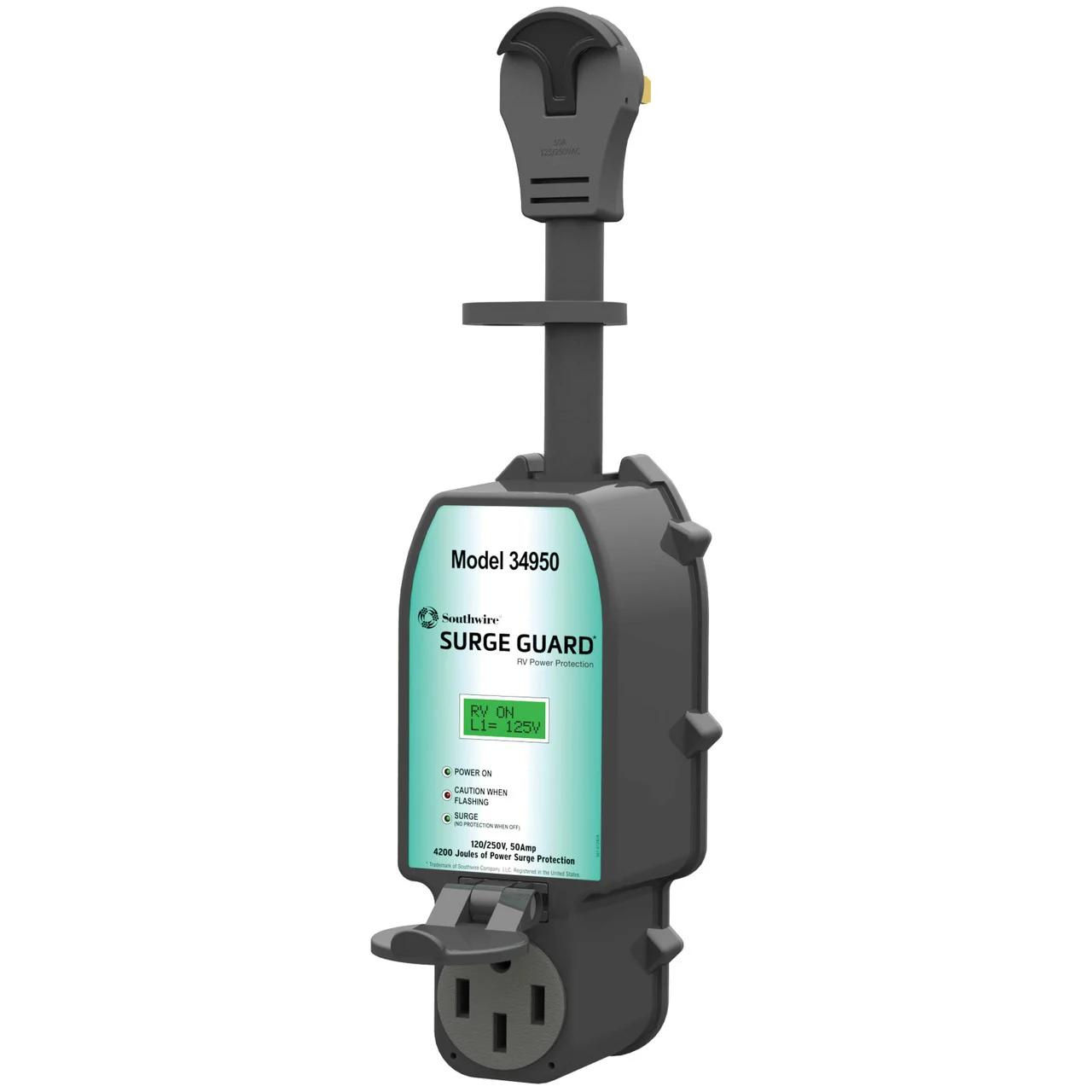 Southwire 34950 Full Protection Portable Surge Guard With Lcd Display - 50a, 120/240v, 4200 Joules - 34950