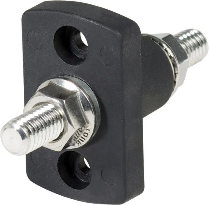 BSS Terminal Feed Thru Connector - 3/8"-16 Studs (Black)